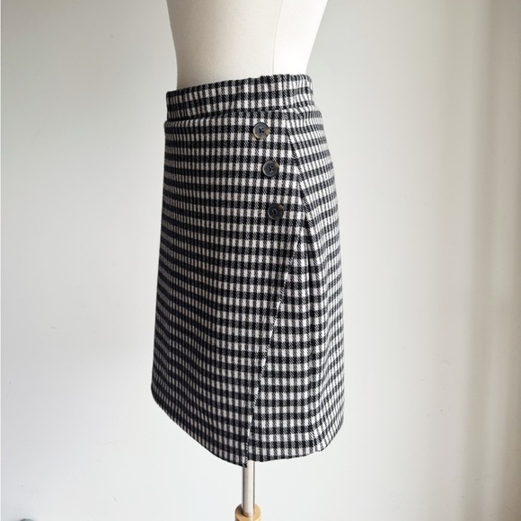 SANCTUARY Black and White Plaid Faux Wrap Mini Skirt Size M - Picture 2 of 6